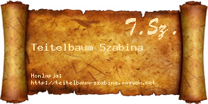 Teitelbaum Szabina névjegykártya